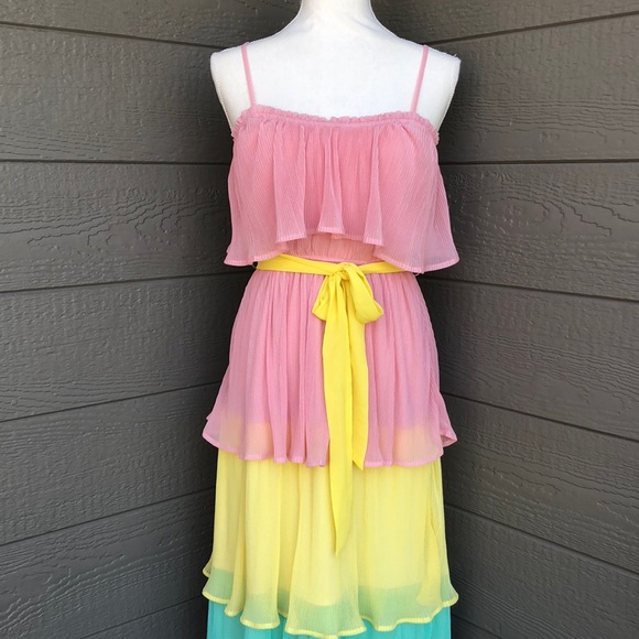 Flying Tomato Dresses & Skirts - Flying Tomato Pastel Rainbow Layered Dress